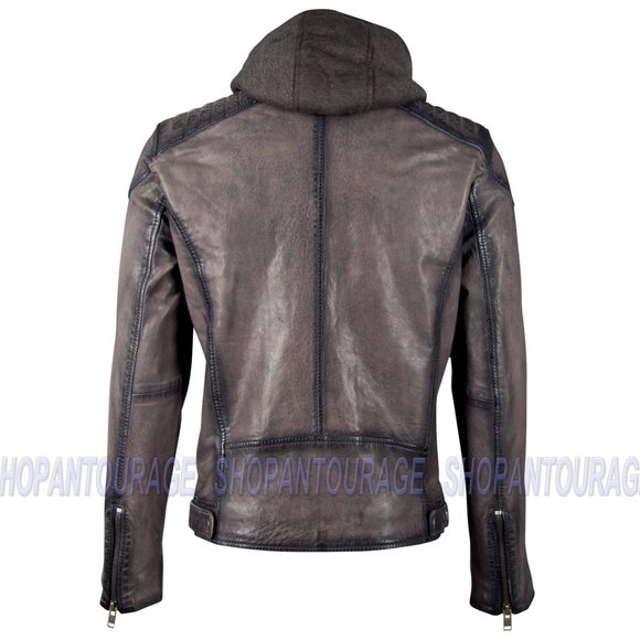 Mauritius Vinn Hooded 100% New Genuine Lambskin Fashion Leather Jacket For Men - Picture 2 of 8